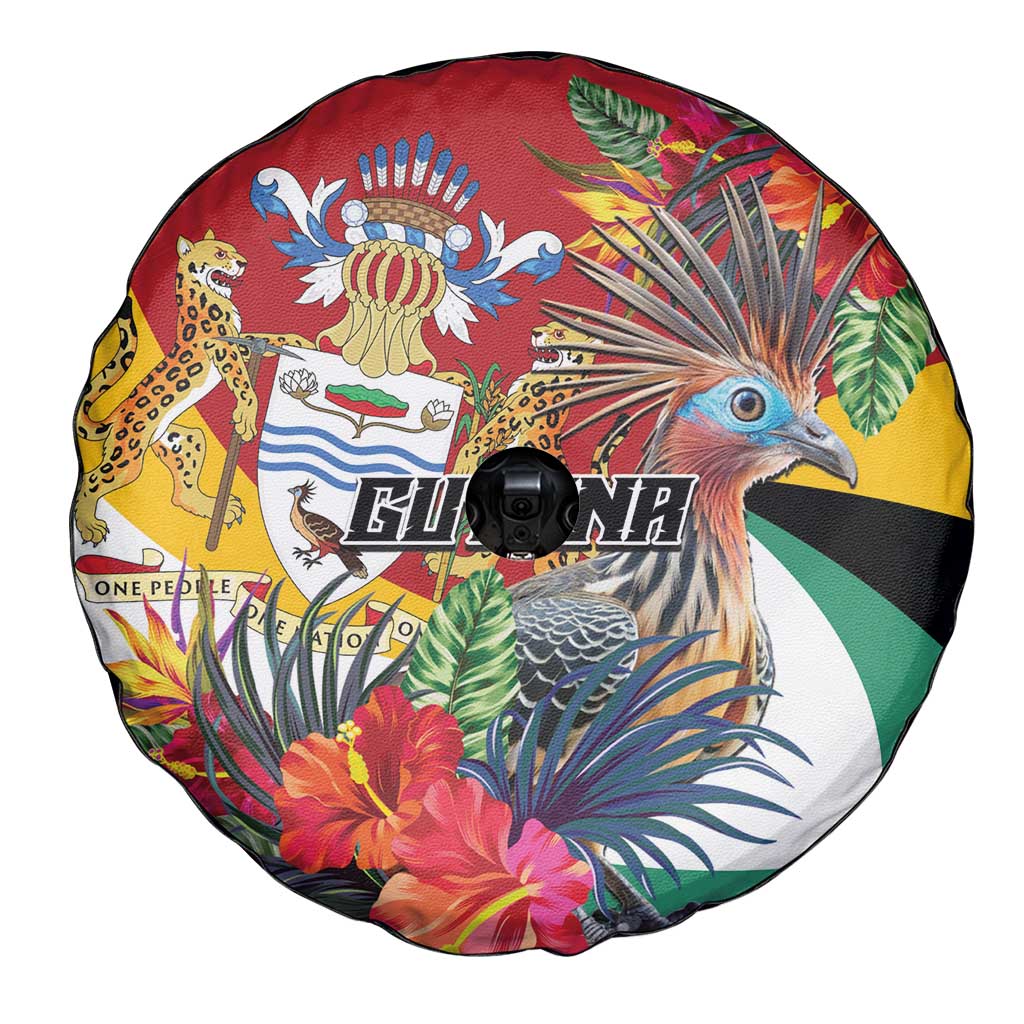 Guyana Canje Pheasant Spare Tire Cover Tropical Flowers - Wonder Print Shop