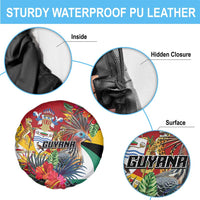 Guyana Canje Pheasant Spare Tire Cover Tropical Flowers - Wonder Print Shop