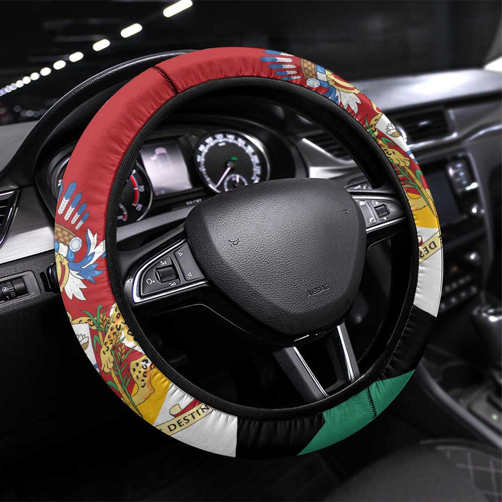 Guyana Canje Pheasant Steering Wheel Cover Tropical Flowers - Wonder Print Shop