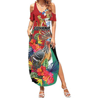 Personalized Guyana Canje Pheasant Summer Maxi Dress Tropical Flowers - Wonder Print Shop