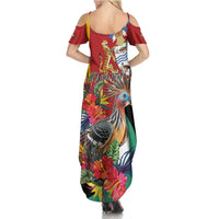 Personalized Guyana Canje Pheasant Summer Maxi Dress Tropical Flowers - Wonder Print Shop