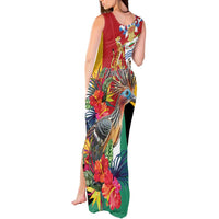 Personalized Guyana Canje Pheasant Tank Maxi Dress Tropical Flowers - Wonder Print Shop