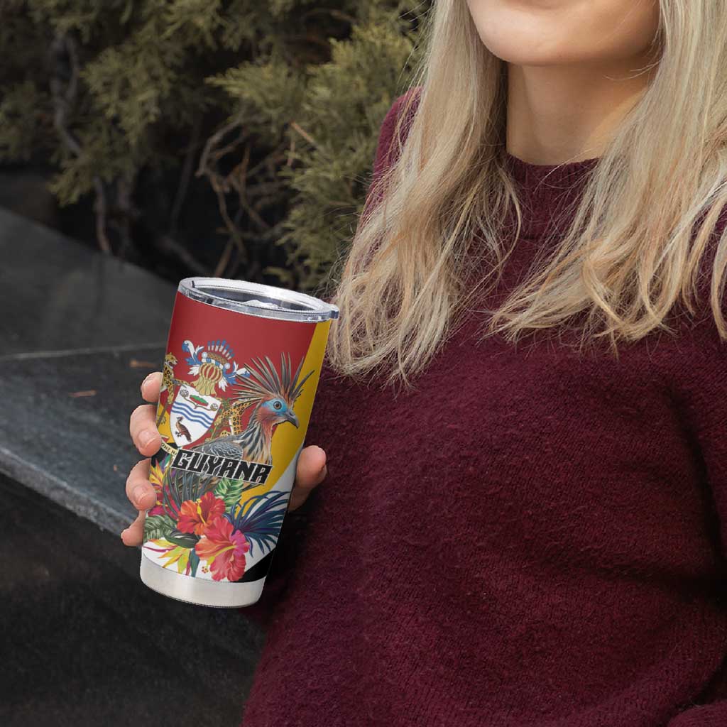 Personalized Guyana Canje Pheasant Tumbler Cup Tropical Flowers - Wonder Print Shop