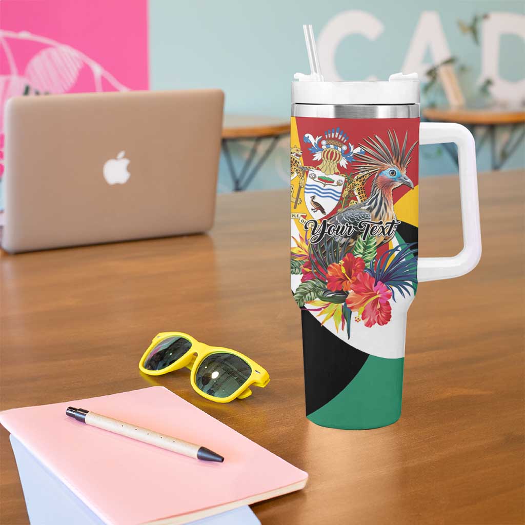 Personalized Guyana Canje Pheasant Tumbler With Handle Tropical Flowers - Wonder Print Shop