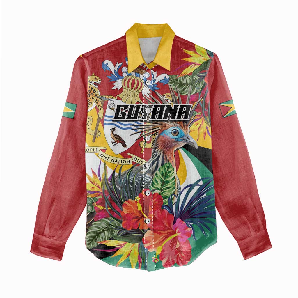 Personalized Guyana Canje Pheasant Women Casual Shirt Tropical Flowers - Wonder Print Shop
