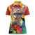 Personalized Guyana Canje Pheasant Women Polo Shirt Tropical Flowers - Wonder Print Shop