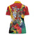 Personalized Guyana Canje Pheasant Women Polo Shirt Tropical Flowers - Wonder Print Shop