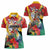 Personalized Guyana Canje Pheasant Women Polo Shirt Tropical Flowers - Wonder Print Shop