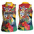 Personalized Guyana Canje Pheasant Women Sleeveless Polo Shirt Tropical Flowers - Wonder Print Shop