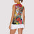 Personalized Guyana Canje Pheasant Women Sleeveless Polo Shirt Tropical Flowers - Wonder Print Shop