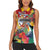 Personalized Guyana Canje Pheasant Women Sleeveless Polo Shirt Tropical Flowers - Wonder Print Shop