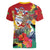 Personalized Guyana Canje Pheasant Women V-Neck T-Shirt Tropical Flowers - Wonder Print Shop
