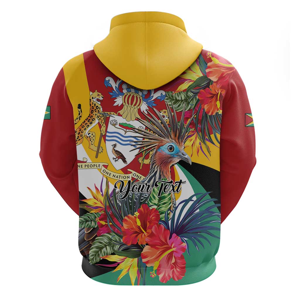 Personalized Guyana Canje Pheasant Zip Hoodie Tropical Flowers - Wonder Print Shop