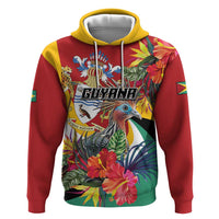 Personalized Guyana Canje Pheasant Zip Hoodie Tropical Flowers - Wonder Print Shop