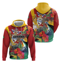 Personalized Guyana Canje Pheasant Zip Hoodie Tropical Flowers - Wonder Print Shop