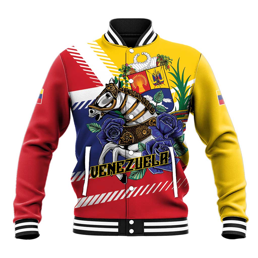 Personalized Venezuela White Horse Baseball Jacket Veneziola Flag Colors - Wonder Print Shop