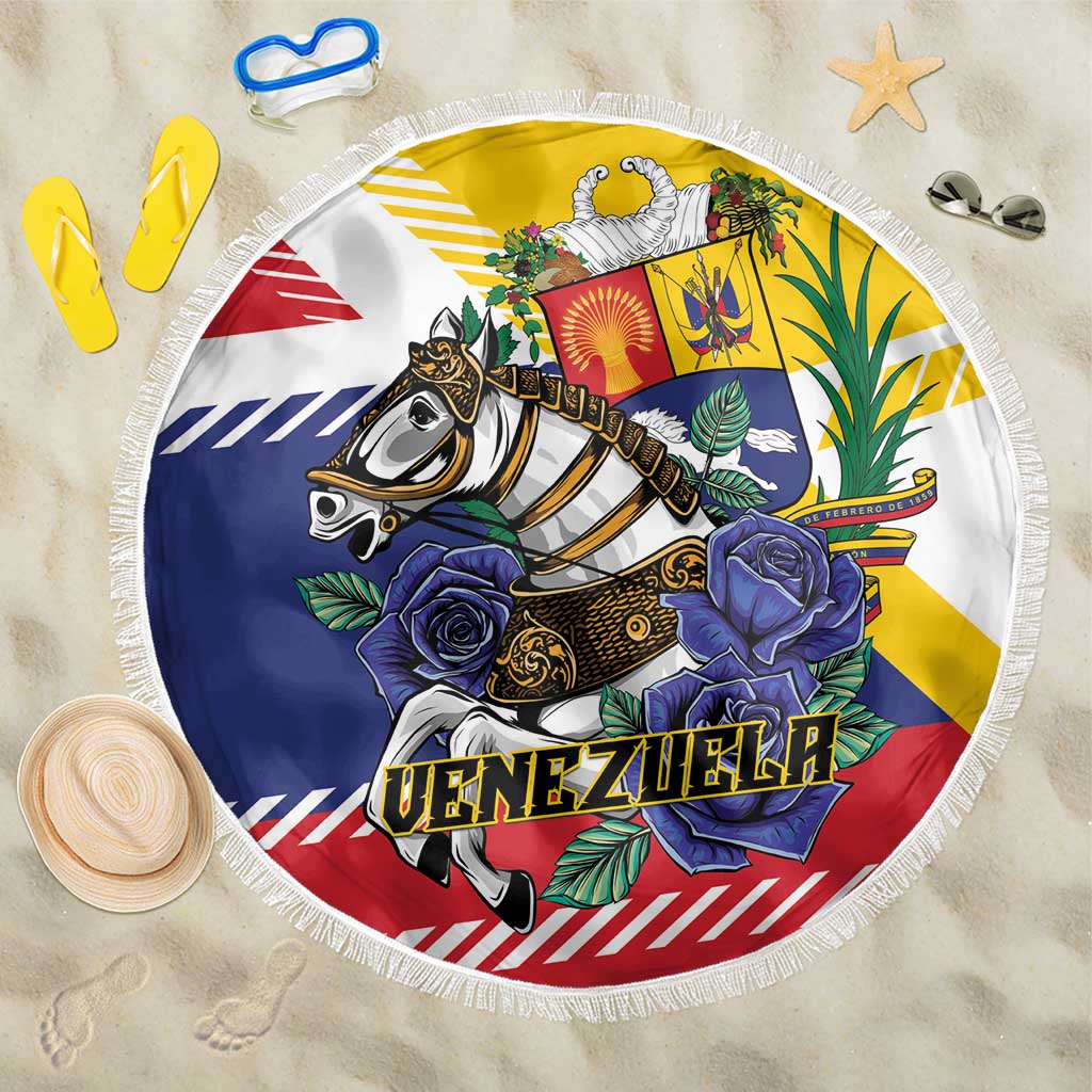 Venezuela White Horse Beach Blanket Veneziola Flag Colors - Wonder Print Shop