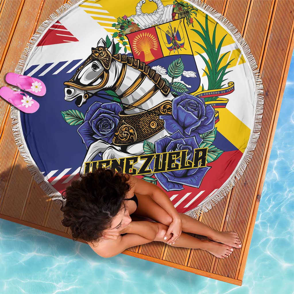 Venezuela White Horse Beach Blanket Veneziola Flag Colors - Wonder Print Shop