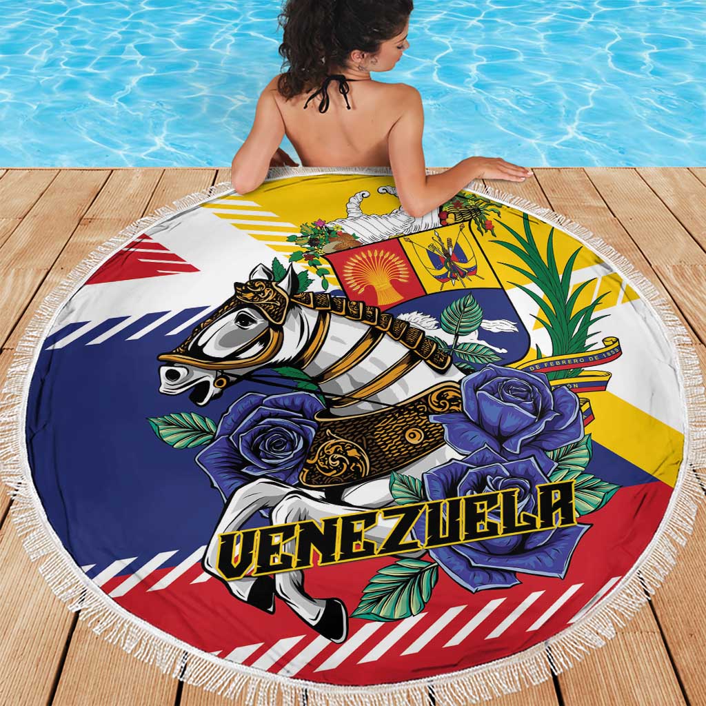 Venezuela White Horse Beach Blanket Veneziola Flag Colors - Wonder Print Shop