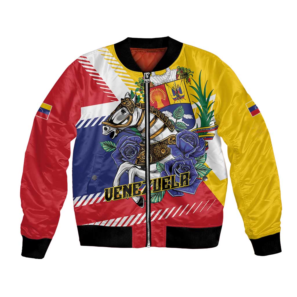 Personalized Venezuela White Horse Bomber Jacket Veneziola Flag Colors - Wonder Print Shop