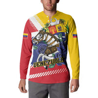 Personalized Venezuela White Horse Button Sweatshirt Veneziola Flag Colors - Wonder Print Shop
