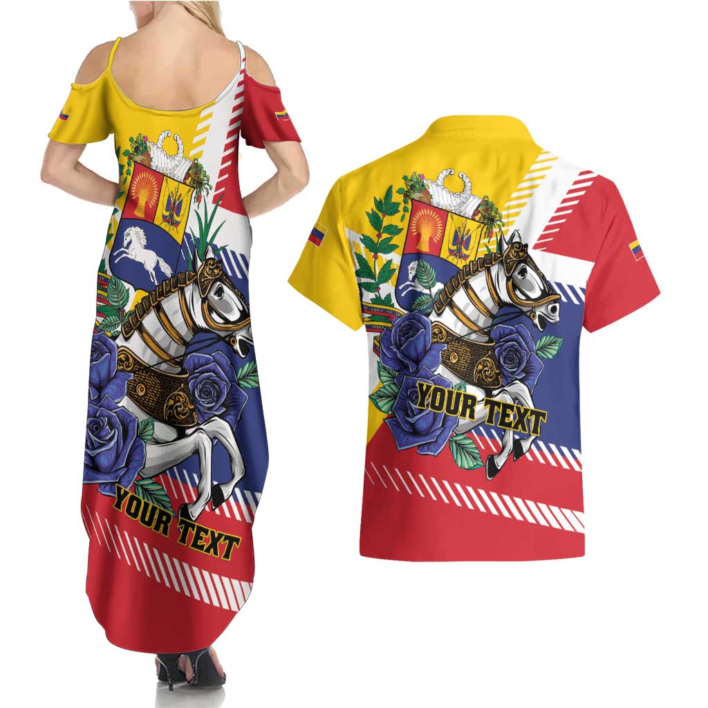 Personalized Venezuela White Horse Couples Matching Summer Maxi Dress and Hawaiian Shirt Veneziola Flag Colors - Wonder Print Shop