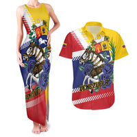 Personalized Venezuela White Horse Couples Matching Tank Maxi Dress and Hawaiian Shirt Veneziola Flag Colors - Wonder Print Shop