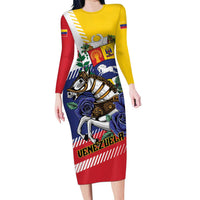 Personalized Venezuela White Horse Family Matching Long Sleeve Bodycon Dress and Hawaiian Shirt Veneziola Flag Colors - Wonder Print Shop
