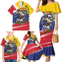 Personalized Venezuela White Horse Family Matching Mermaid Dress and Hawaiian Shirt Veneziola Flag Colors - Wonder Print Shop