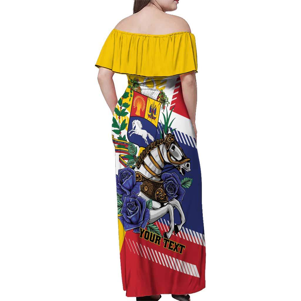 Personalized Venezuela White Horse Family Matching Off Shoulder Maxi Dress and Hawaiian Shirt Veneziola Flag Colors - Wonder Print Shop