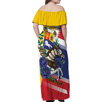 Personalized Venezuela White Horse Family Matching Off Shoulder Maxi Dress and Hawaiian Shirt Veneziola Flag Colors - Wonder Print Shop