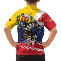 Personalized Venezuela White Horse Family Matching Off Shoulder Short Dress and Hawaiian Shirt Veneziola Flag Colors - Wonder Print Shop