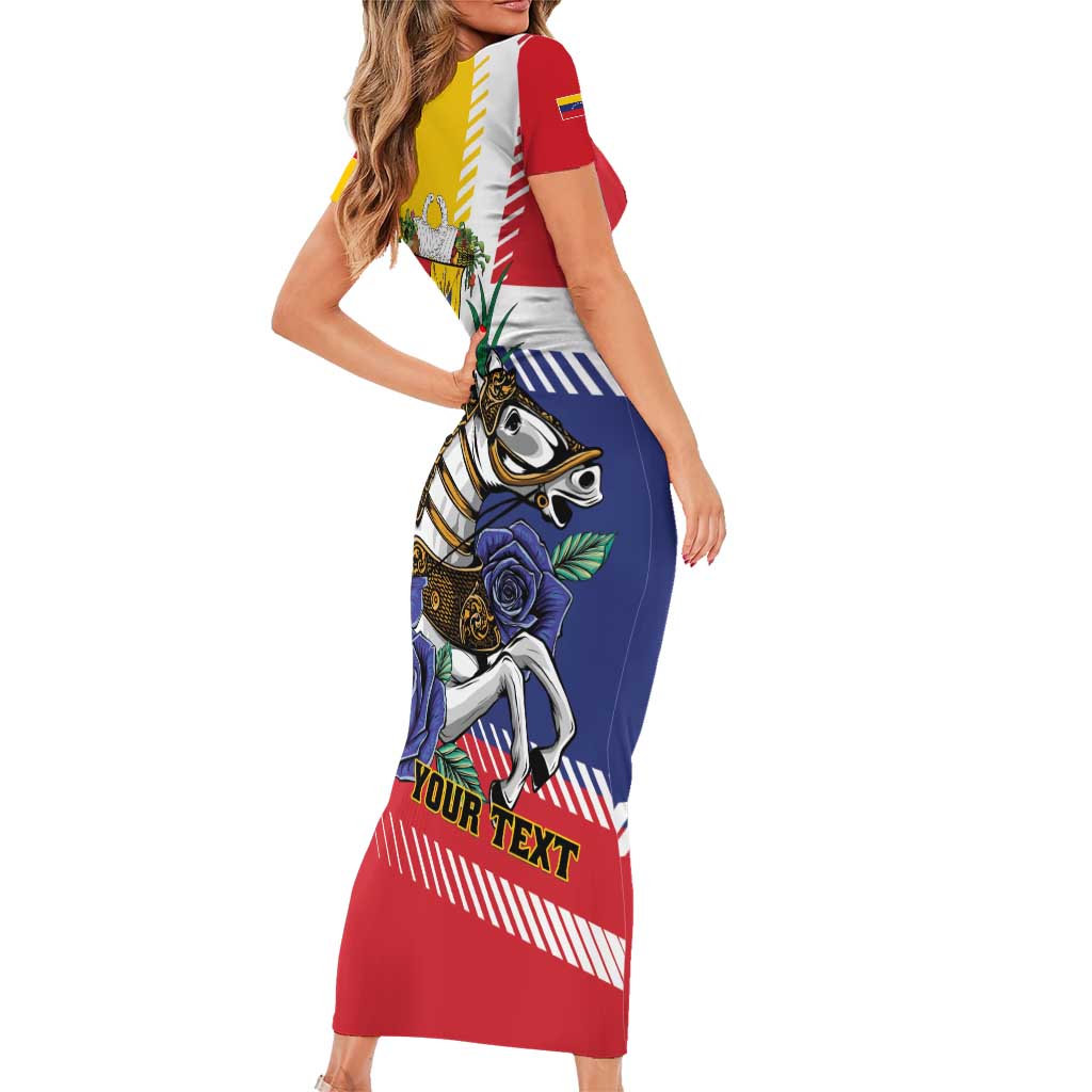 Personalized Venezuela White Horse Family Matching Short Sleeve Bodycon Dress and Hawaiian Shirt Veneziola Flag Colors - Wonder Print Shop