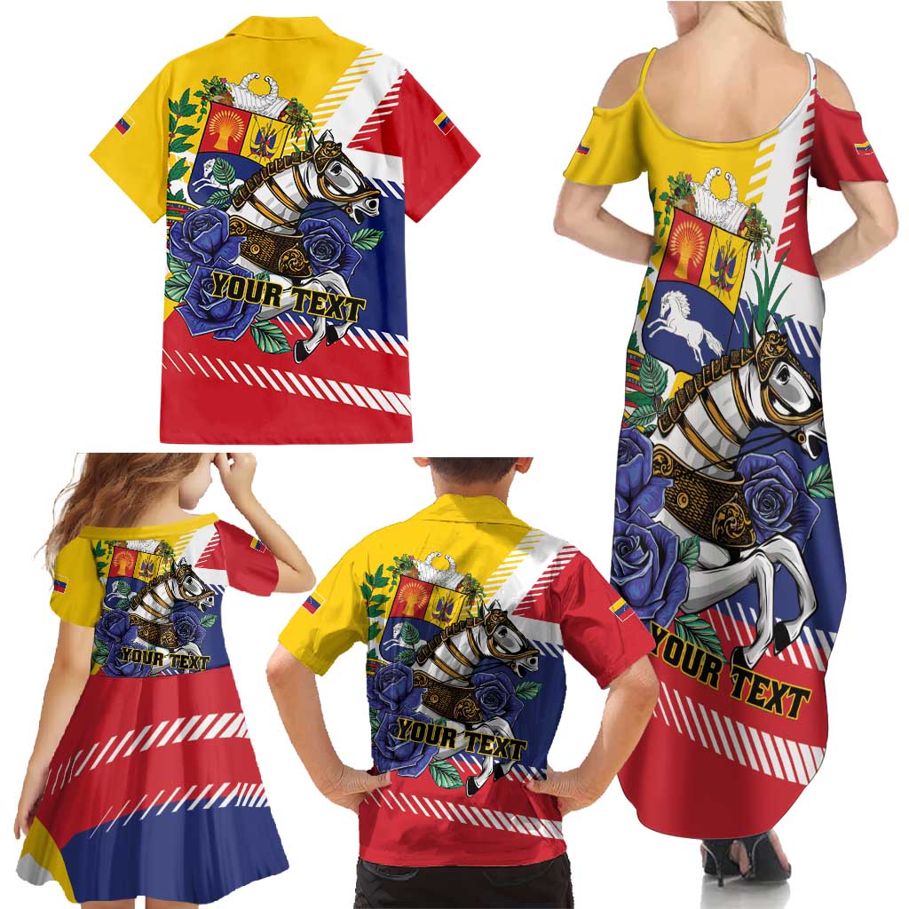 Personalized Venezuela White Horse Family Matching Summer Maxi Dress and Hawaiian Shirt Veneziola Flag Colors - Wonder Print Shop