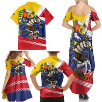 Personalized Venezuela White Horse Family Matching Summer Maxi Dress and Hawaiian Shirt Veneziola Flag Colors - Wonder Print Shop