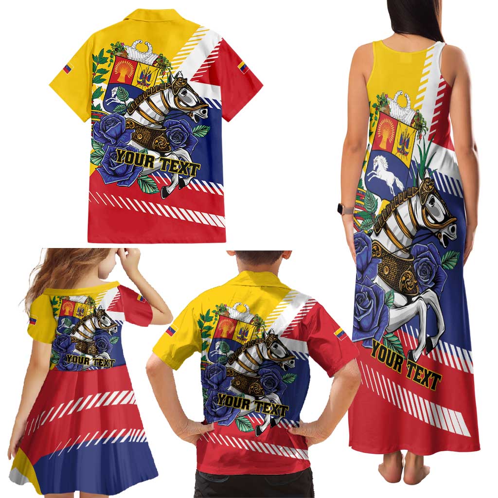 Personalized Venezuela White Horse Family Matching Tank Maxi Dress and Hawaiian Shirt Veneziola Flag Colors - Wonder Print Shop