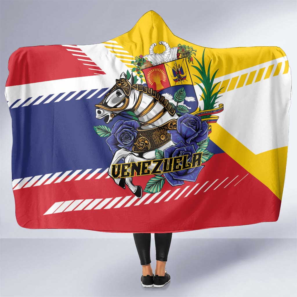 Venezuela White Horse Hooded Blanket Veneziola Flag Colors - Wonder Print Shop