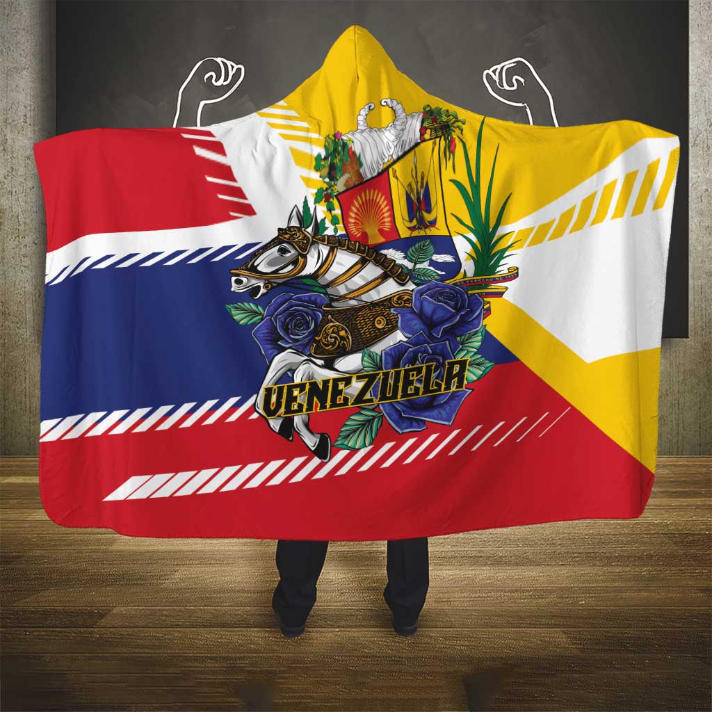 Venezuela White Horse Hooded Blanket Veneziola Flag Colors - Wonder Print Shop
