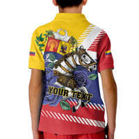 Personalized Venezuela White Horse Kid Polo Shirt Veneziola Flag Colors - Wonder Print Shop