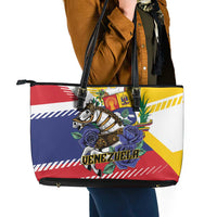 Venezuela White Horse Leather Tote Bag Veneziola Flag Colors - Wonder Print Shop