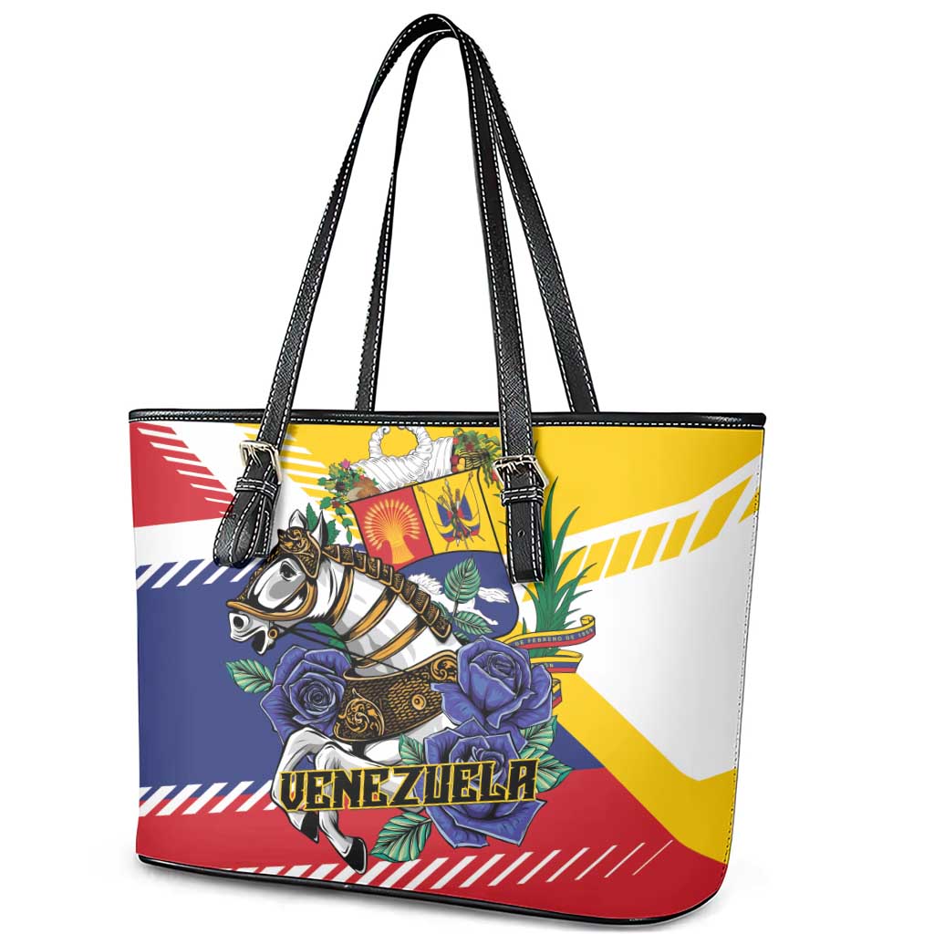 Venezuela White Horse Leather Tote Bag Veneziola Flag Colors - Wonder Print Shop