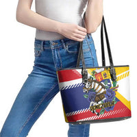 Venezuela White Horse Leather Tote Bag Veneziola Flag Colors - Wonder Print Shop