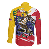 Personalized Venezuela White Horse Long Sleeve Button Shirt Veneziola Flag Colors - Wonder Print Shop