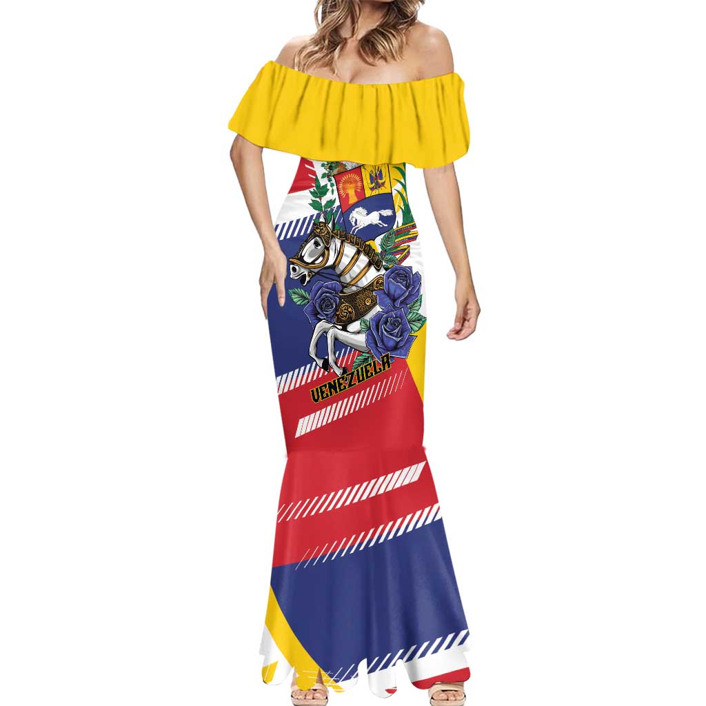Personalized Venezuela White Horse Mermaid Dress Veneziola Flag Colors - Wonder Print Shop