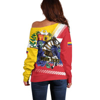 Personalized Venezuela White Horse Off Shoulder Sweater Veneziola Flag Colors - Wonder Print Shop