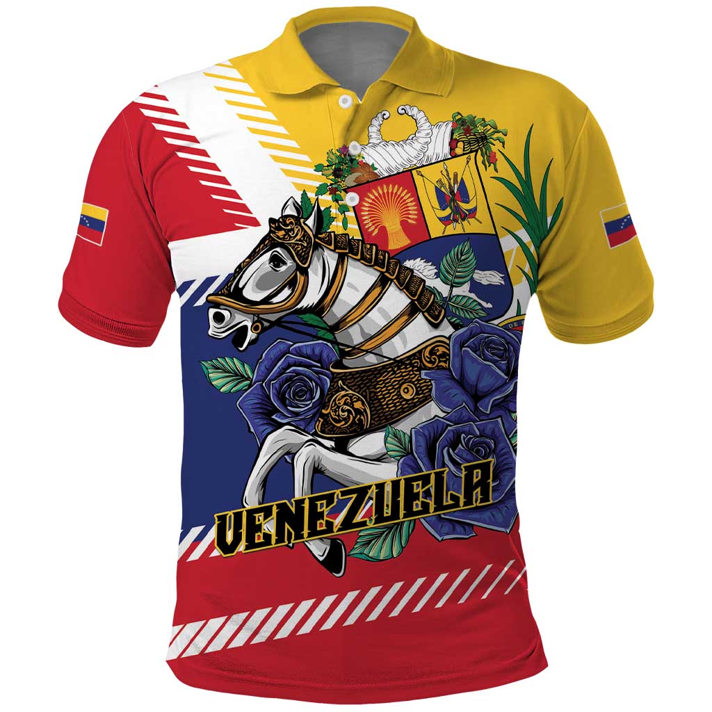 Personalized Venezuela White Horse Polo Shirt Veneziola Flag Colors - Wonder Print Shop