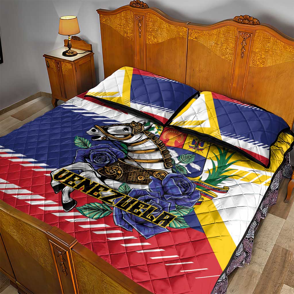 Venezuela White Horse Quilt Bed Set Veneziola Flag Colors - Wonder Print Shop