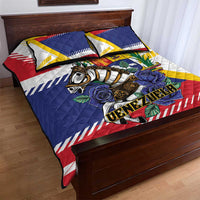 Venezuela White Horse Quilt Bed Set Veneziola Flag Colors - Wonder Print Shop