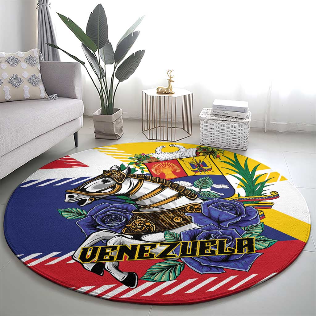 Venezuela White Horse Round Carpet Veneziola Flag Colors - Wonder Print Shop