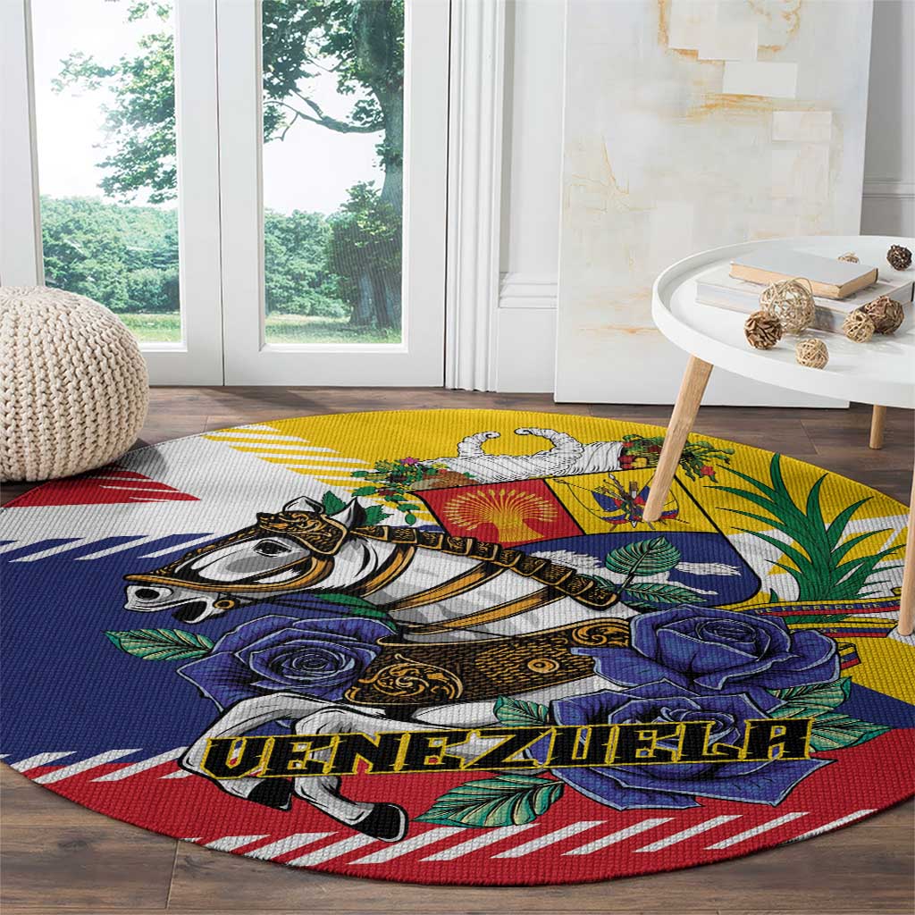 Venezuela White Horse Round Carpet Veneziola Flag Colors - Wonder Print Shop
